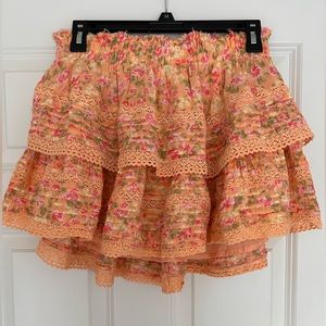 Aerie Rock n’ Roll skirt/ orange floral/ size medium